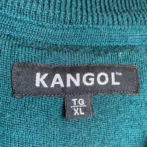 Kangol Mens  Green Merino Wool Long Sleeve Sweater - Picture 6 of 7